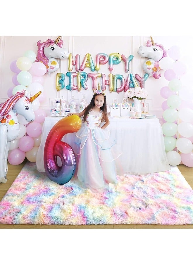 Reelyo Area Rugs for Bedroom, Living Room Fluffy Rug, Large Area Rug Shag Shaggy Carpet Soft Plush Furry Bedside Rugs, Machine Washable Area Rugs for Kids Girls Boys Home Decor Anti Slip - Image 4